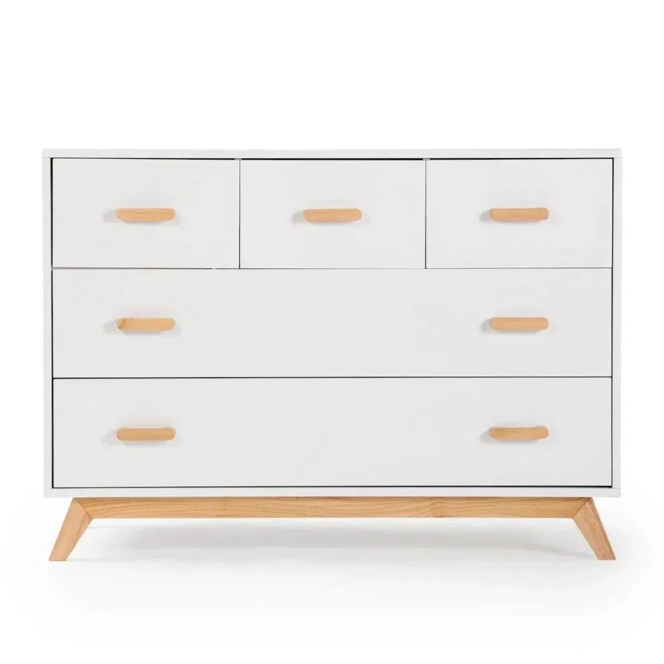 Dadada - Soho Five Drawer Dresser - White   Natural