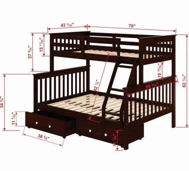 David Twin over Full Bunkbed with Storage