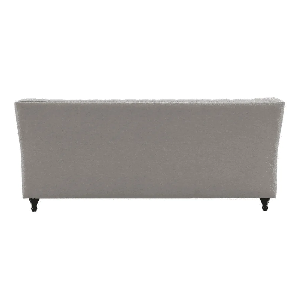 Dorothie Grey Fabric Button Tufted Sofa with Nailhead Trim