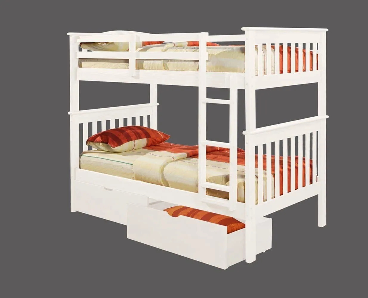 Eleanor White Bunk Bed with Storage