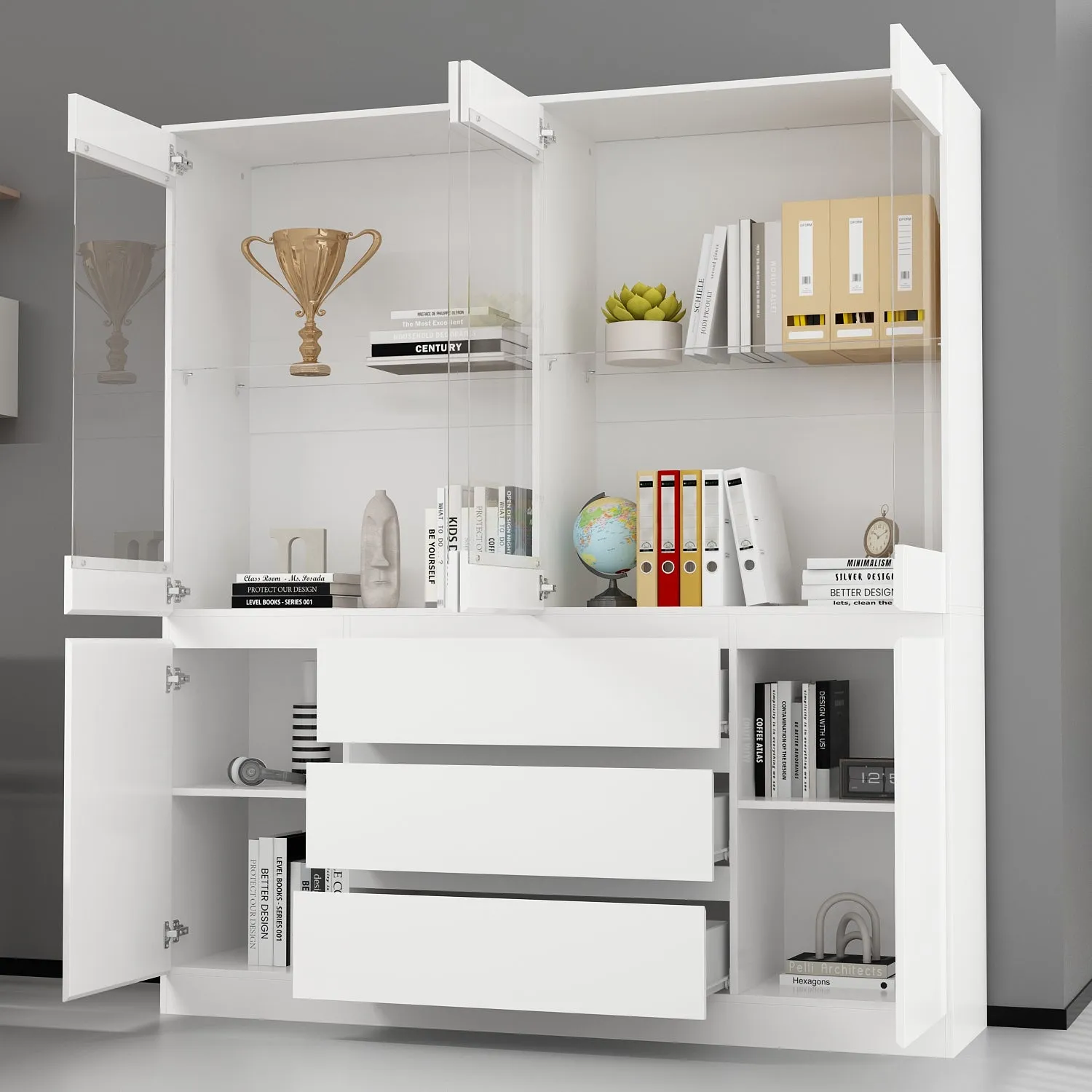 Elegent Display Cabinet With Strong Storage