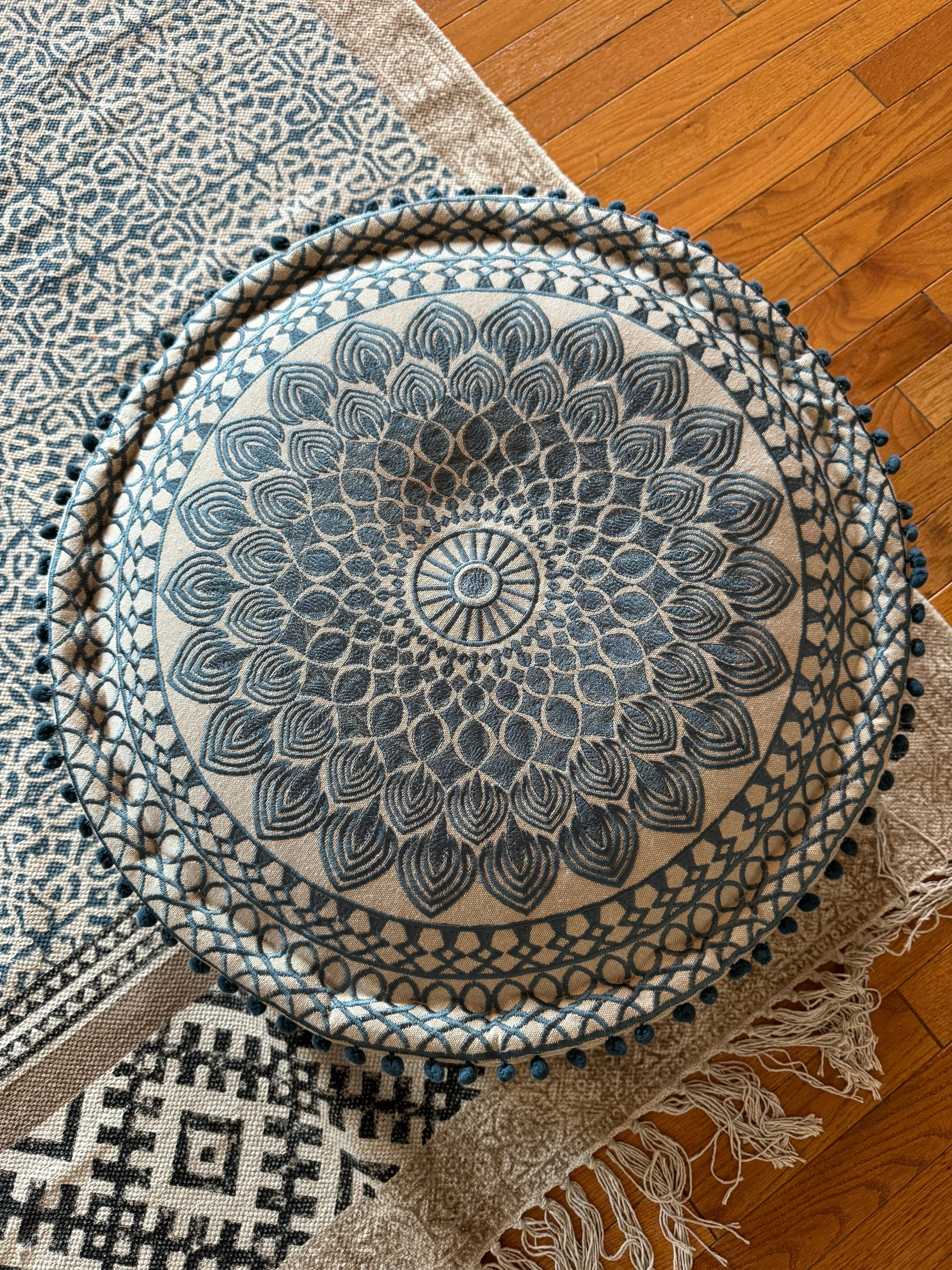 Embroidered Pouf