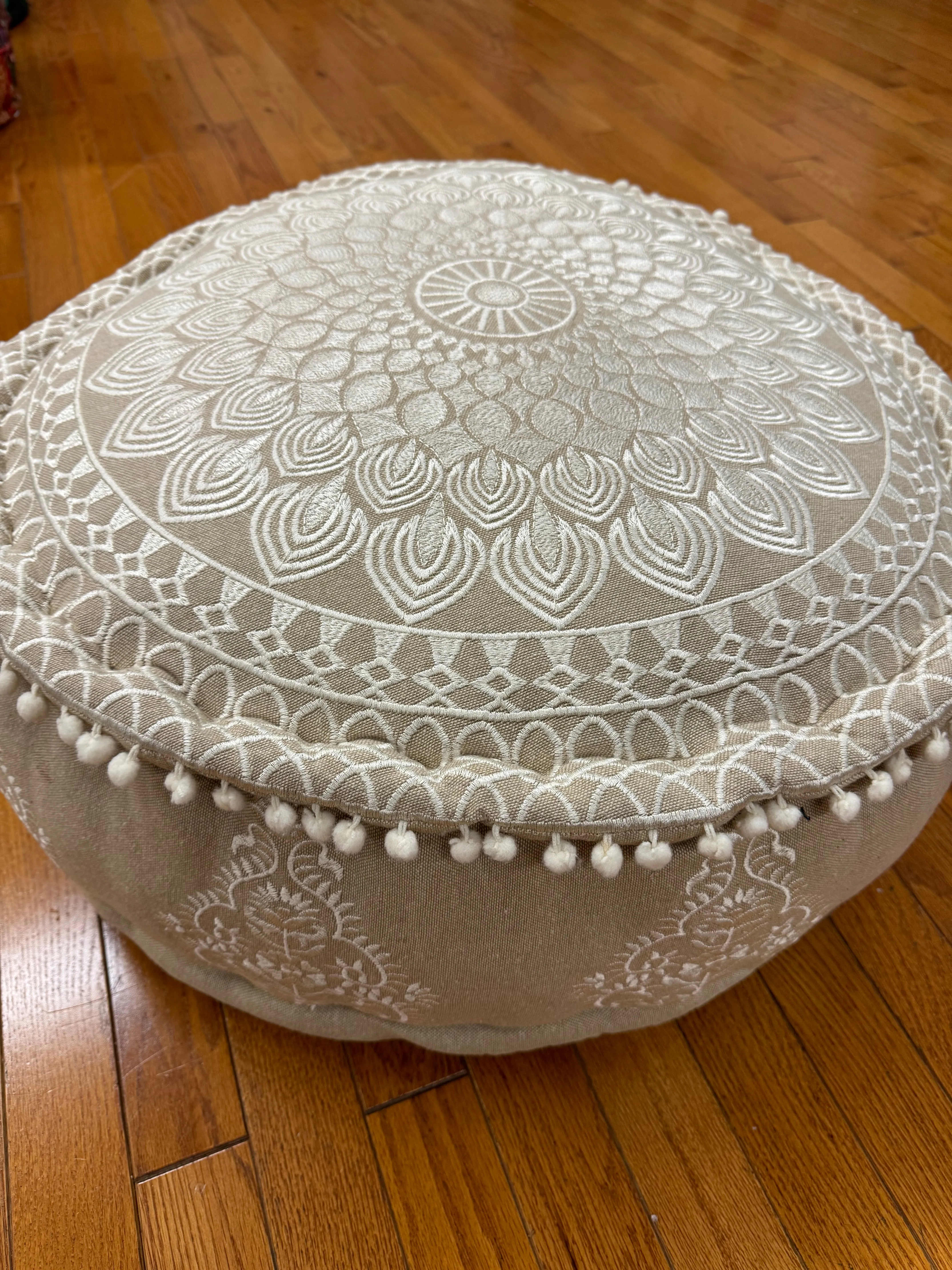 Embroidered Pouf