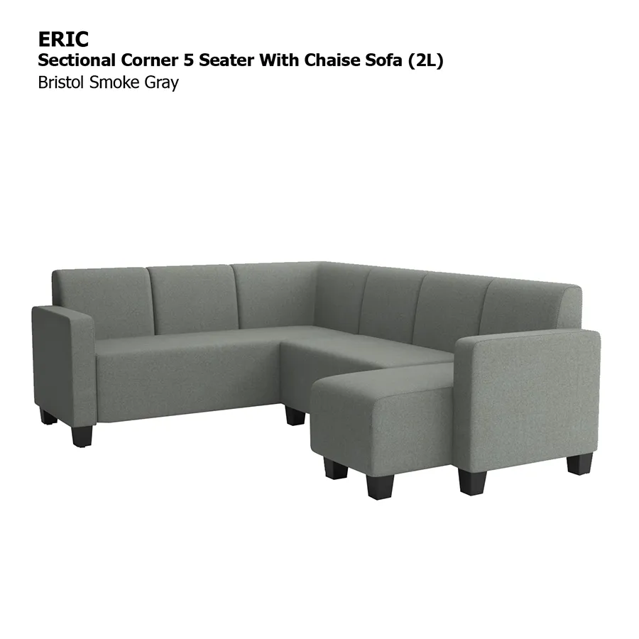 Eric Corner Sectional 5 Seat with Chaise (2L) Sofa