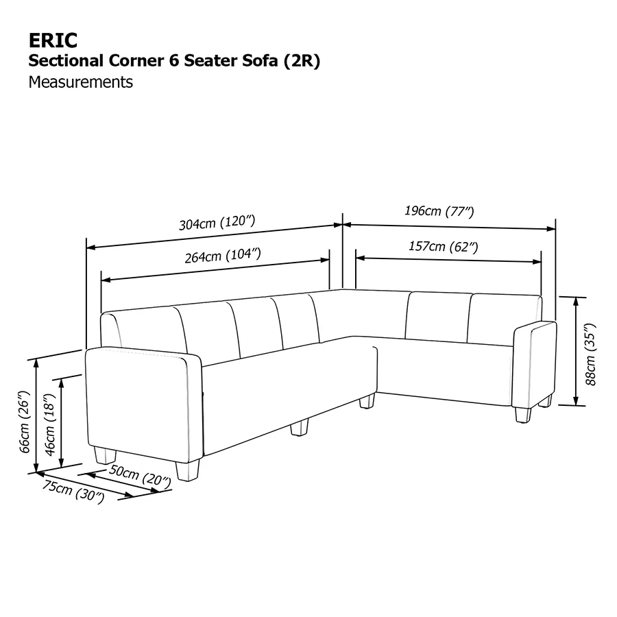 Eric Corner Sectional 6 Seat (2R) Sofa