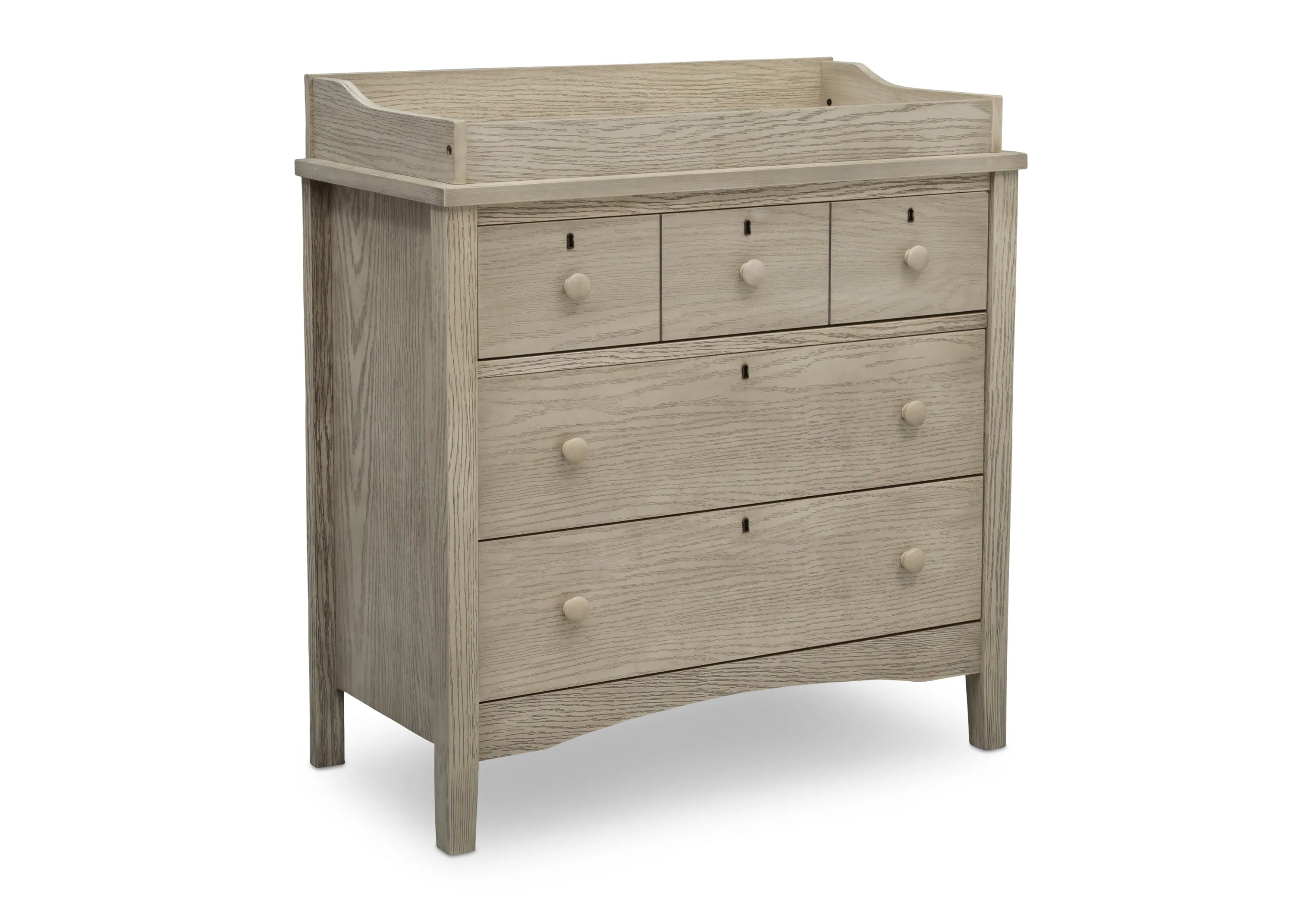 Farmhouse 3 Drawer Dresser with Changing Top and Interlocking Drawers