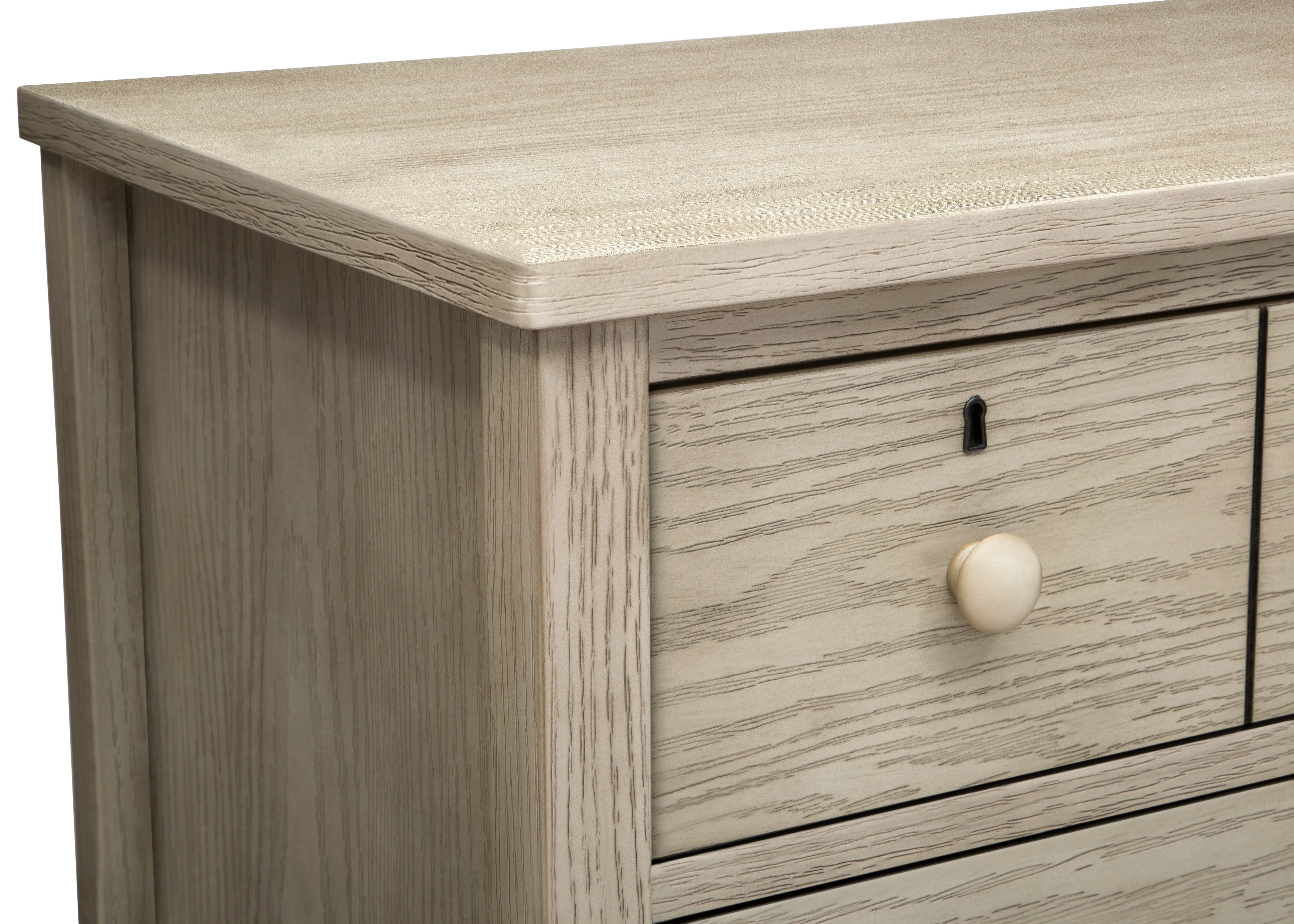 Farmhouse 3 Drawer Dresser with Changing Top and Interlocking Drawers