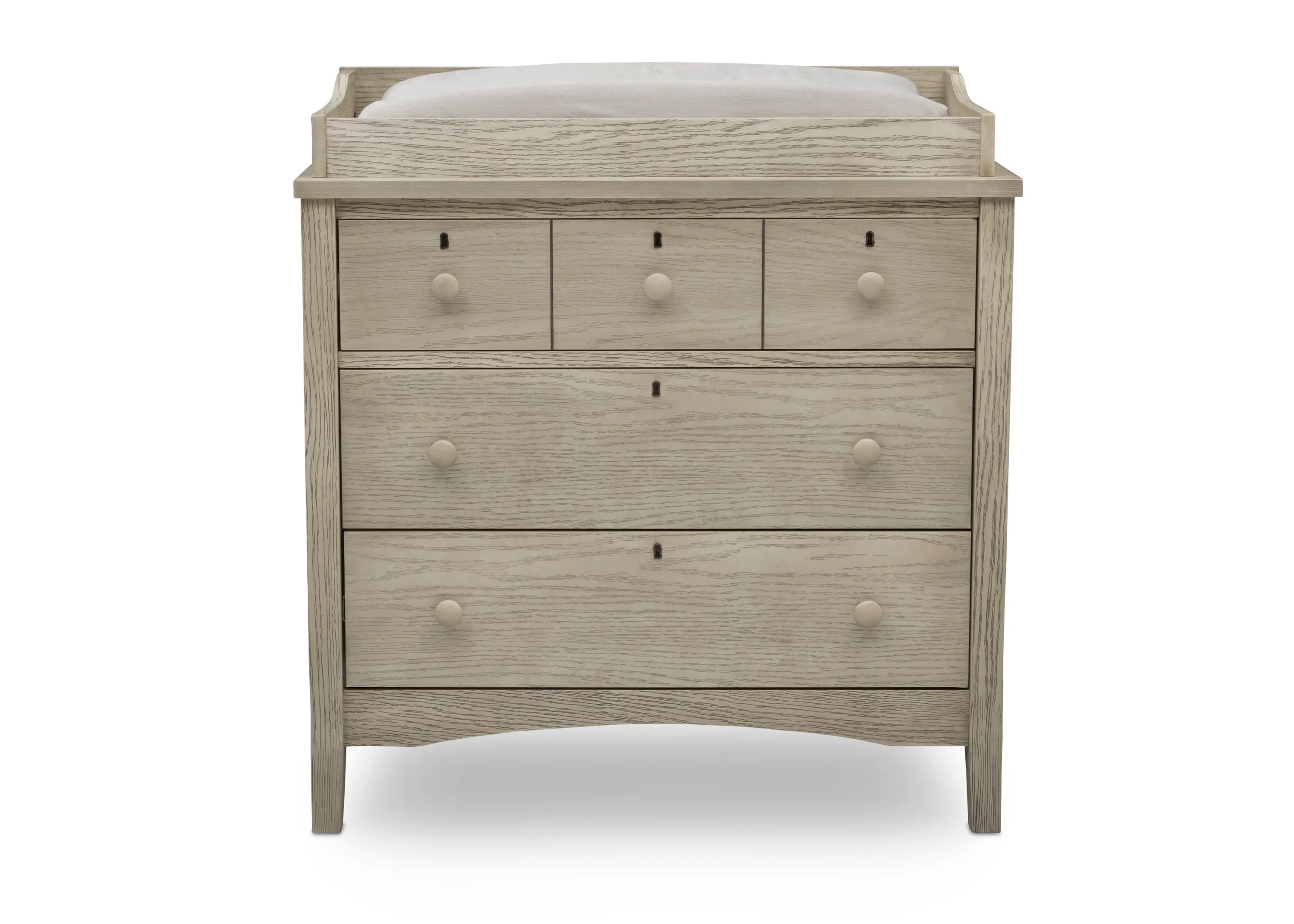 Farmhouse 3 Drawer Dresser with Changing Top and Interlocking Drawers