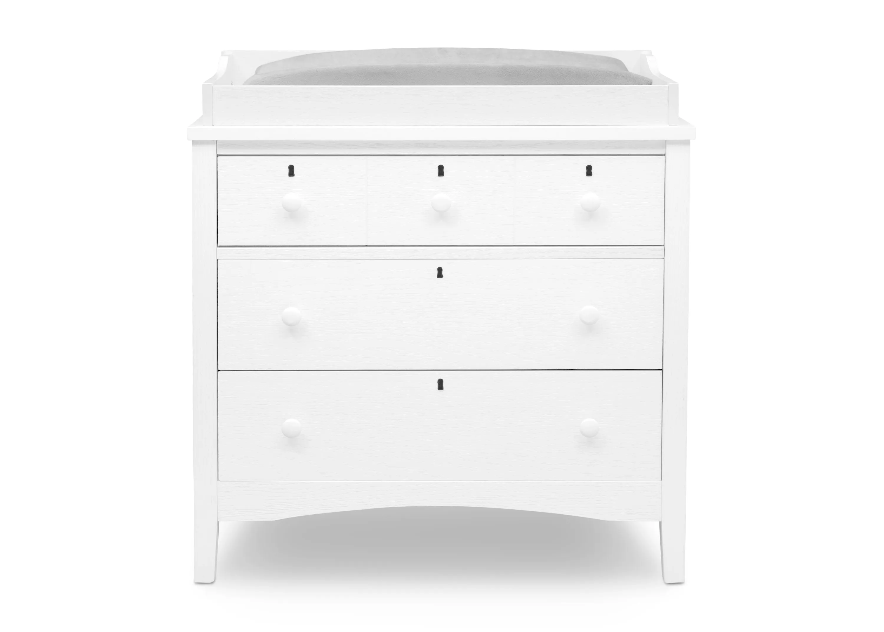 Farmhouse 3 Drawer Dresser with Changing Top and Interlocking Drawers