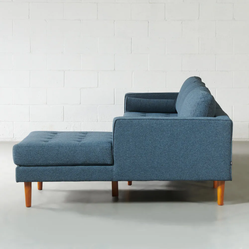 FONDA - Blue Fabric Sectional Sofa - Left