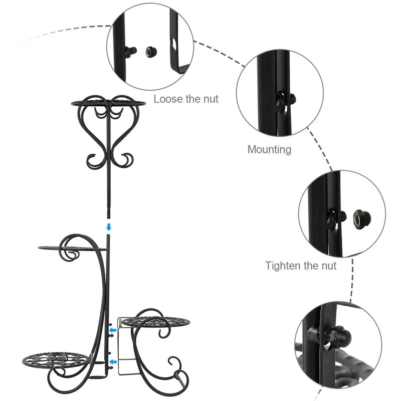 Four Levels Metal Flower Plant Stand