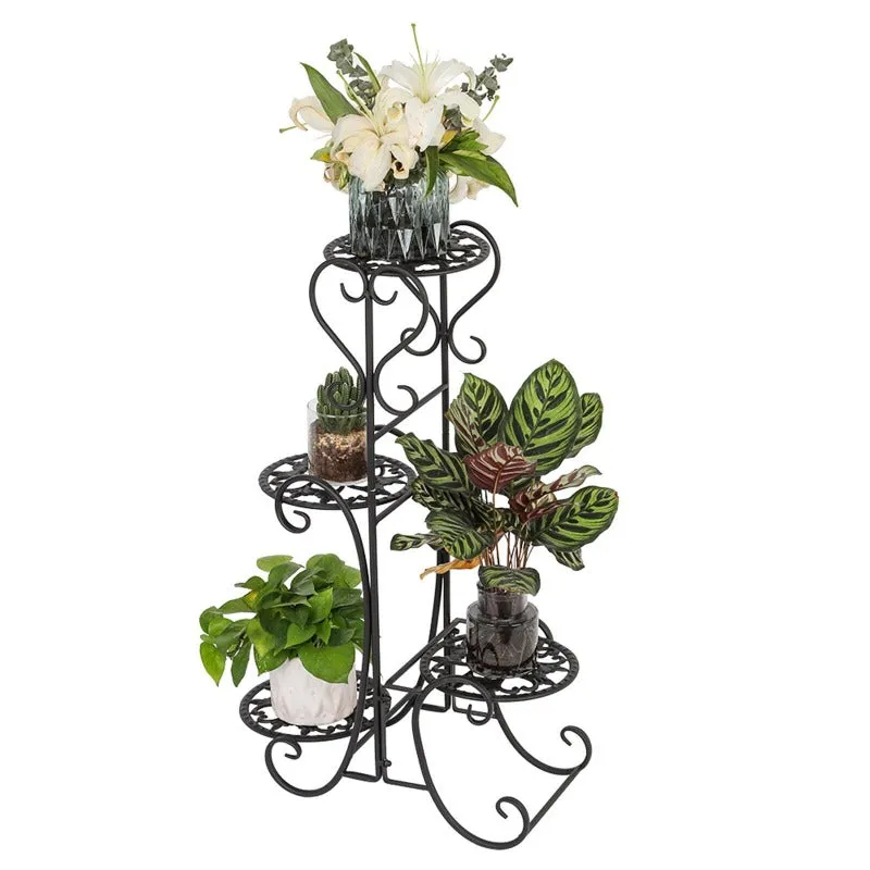 Four Levels Metal Flower Plant Stand