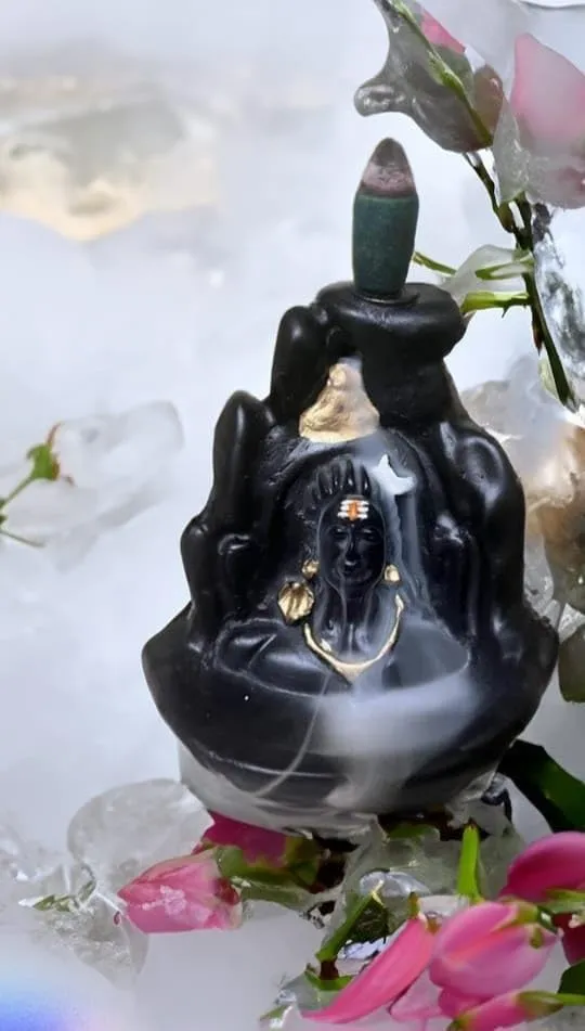 Gayatri 4" Adiyogi Fog Fountain, Black Colour Fog Fountain can be Used in Meditation Place, spritual, Entrance. Fog Brings Positivity at Your Place. by The Creative GIFTMART