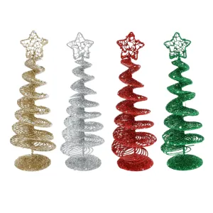 Glitter Wire Spiral Tree Asst (20cm)