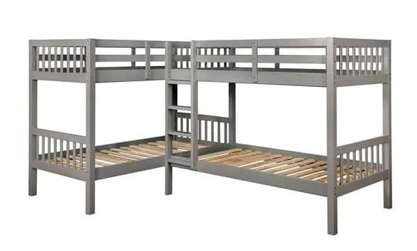 Hannah Grey Corner Quadruple Bunk Bed