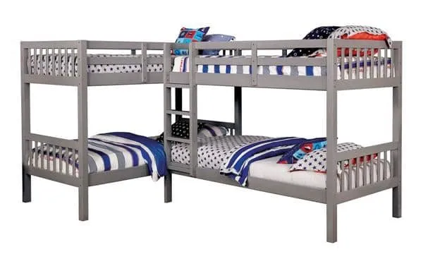 Hannah Grey Corner Quadruple Bunk Bed