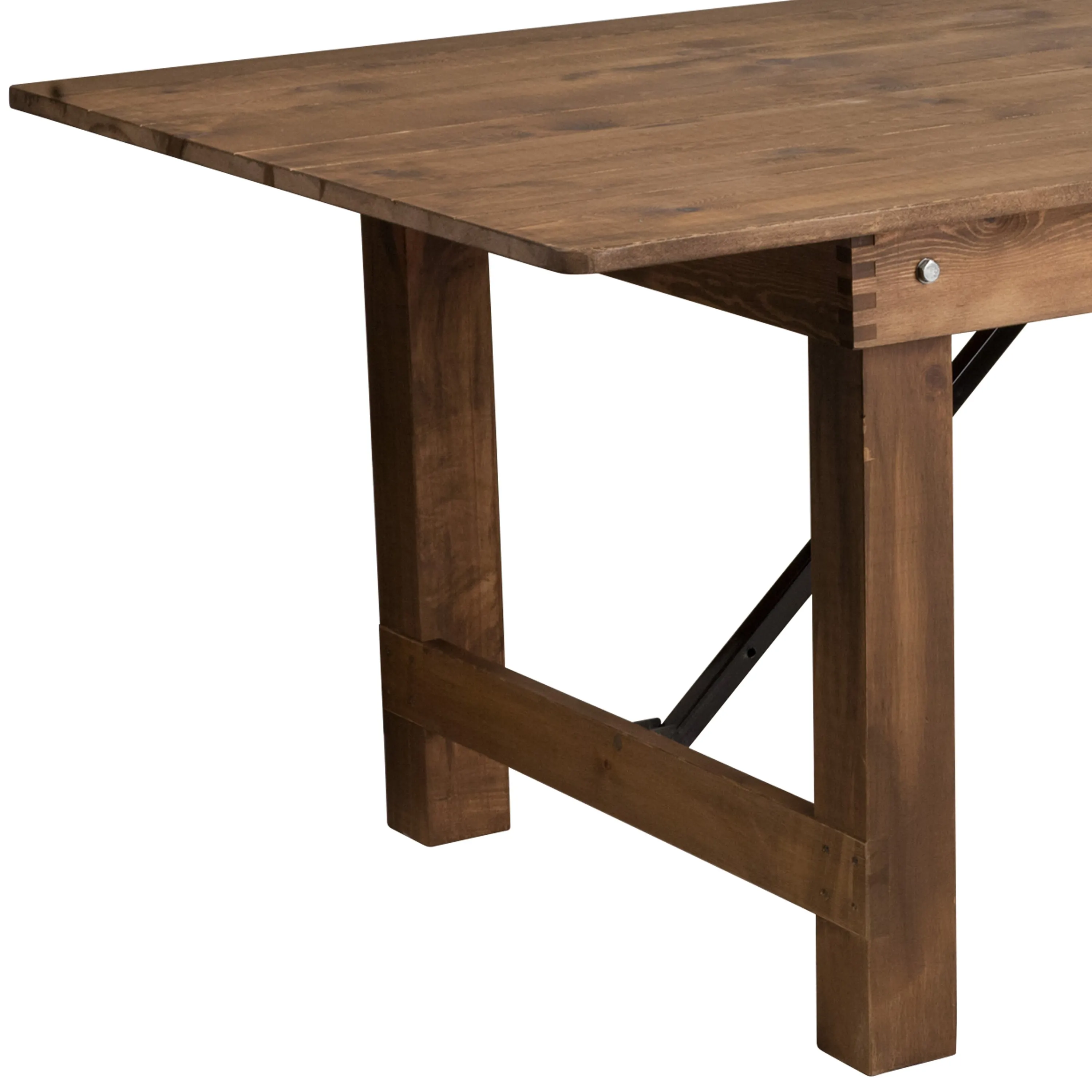 HERCULES Series 8' x 40" Solid Pine Folding Farm Table