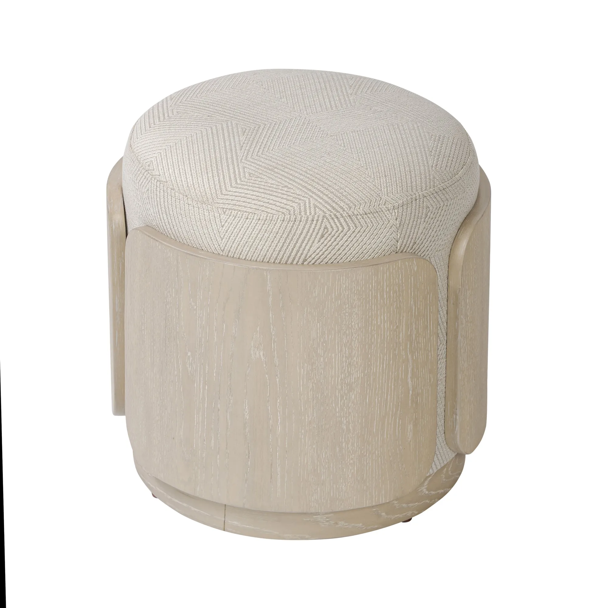 Hutton 513CH17B Ottoman - Ashe Blonde Oak/Ecru