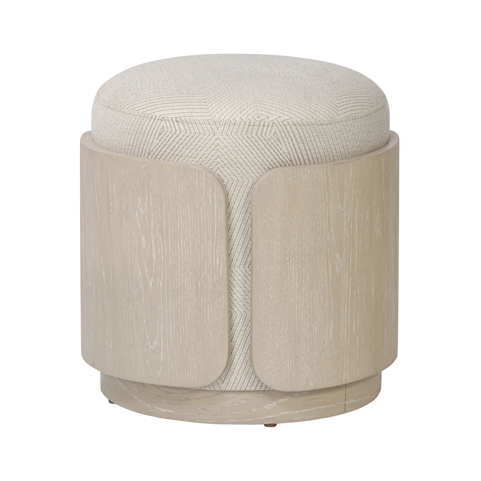 Hutton 513CH17B Ottoman - Ashe Blonde Oak/Ecru