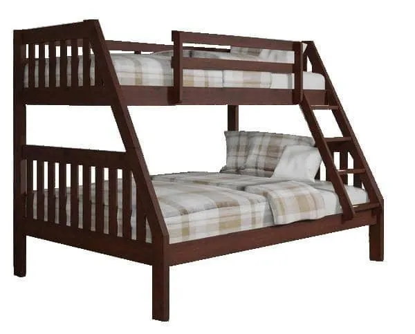 Ian Modern Dark Wood Twin over Full Bunk Bed