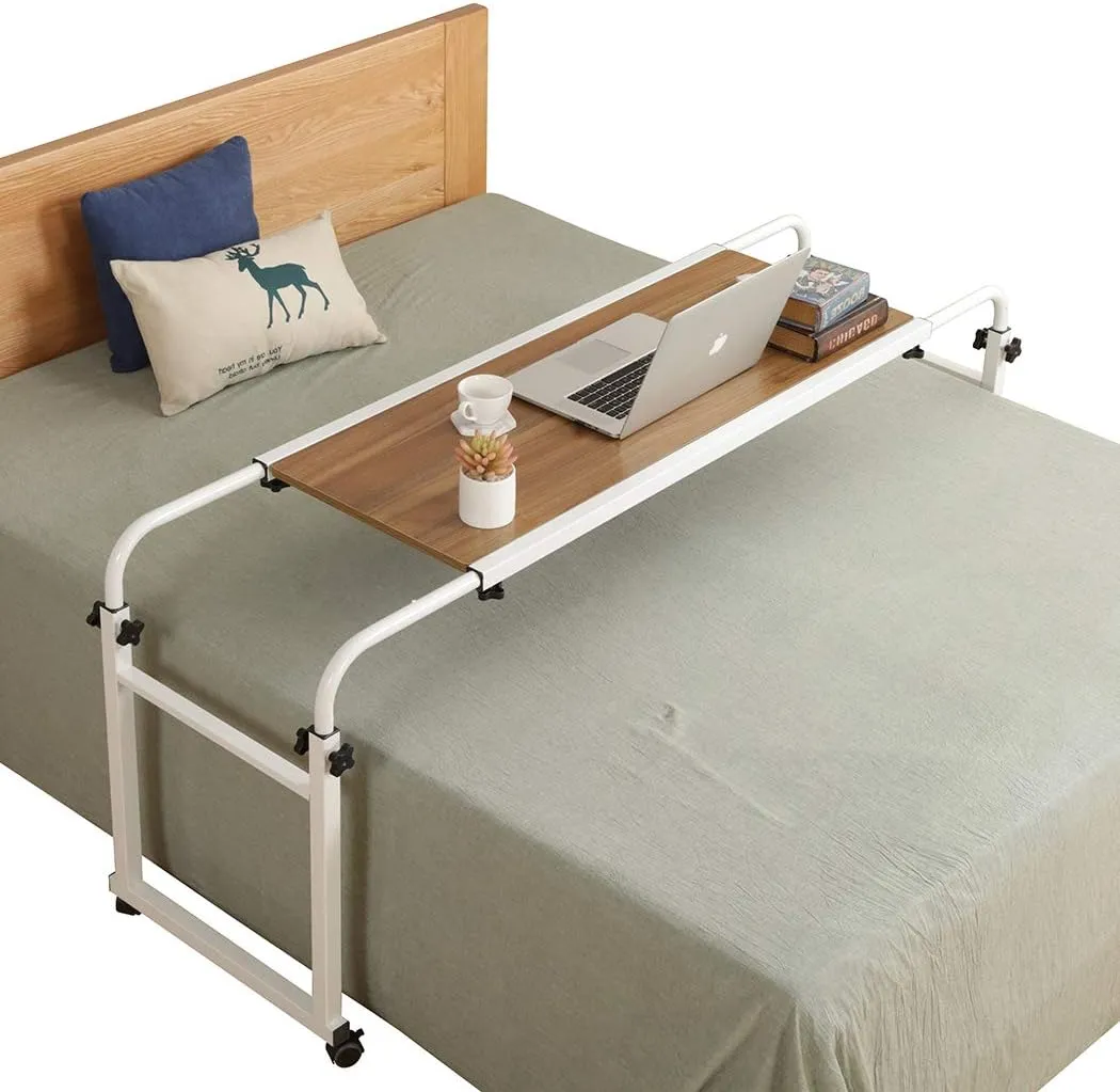 ITEM# 0175   Overbed Desk Laptop Cart Laptop Desk with Wheels Over Bed Desk Adjustable Overbed Table with Wheels King Queen Bed Table Bed Table on Wheels Overbed Laptop Table