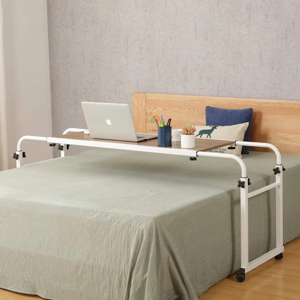 ITEM# 0175   Overbed Desk Laptop Cart Laptop Desk with Wheels Over Bed Desk Adjustable Overbed Table with Wheels King Queen Bed Table Bed Table on Wheels Overbed Laptop Table