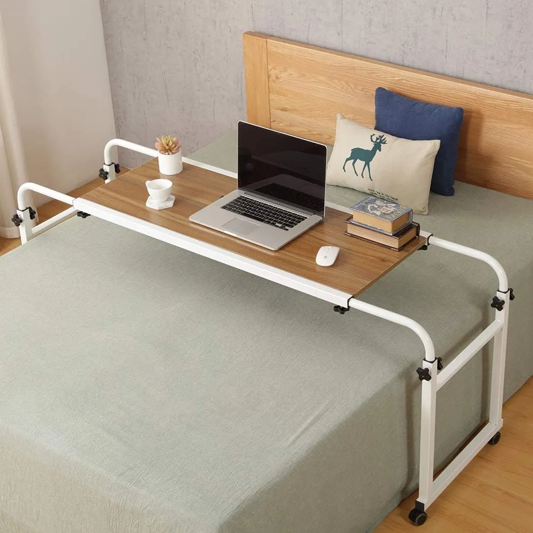 ITEM# 0175   Overbed Desk Laptop Cart Laptop Desk with Wheels Over Bed Desk Adjustable Overbed Table with Wheels King Queen Bed Table Bed Table on Wheels Overbed Laptop Table