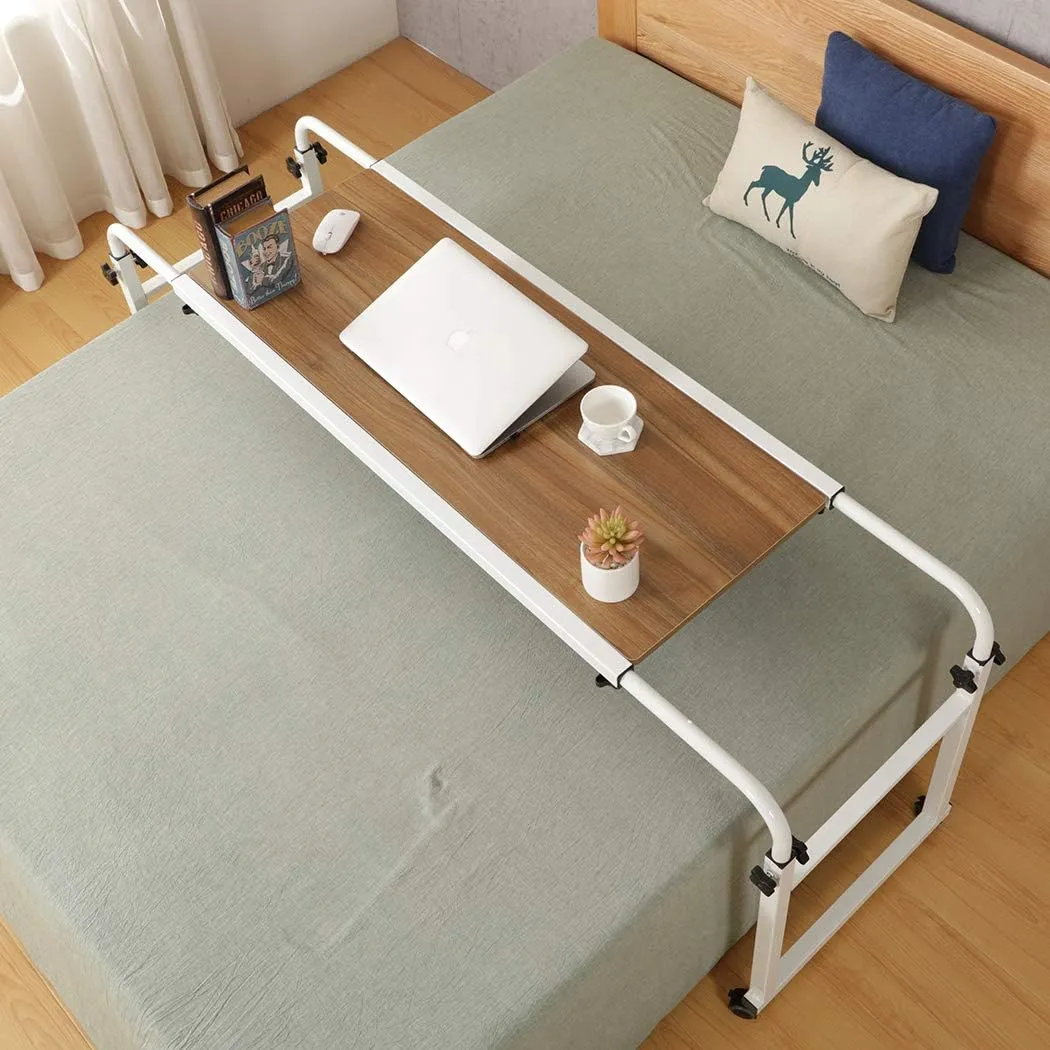 ITEM# 0175   Overbed Desk Laptop Cart Laptop Desk with Wheels Over Bed Desk Adjustable Overbed Table with Wheels King Queen Bed Table Bed Table on Wheels Overbed Laptop Table