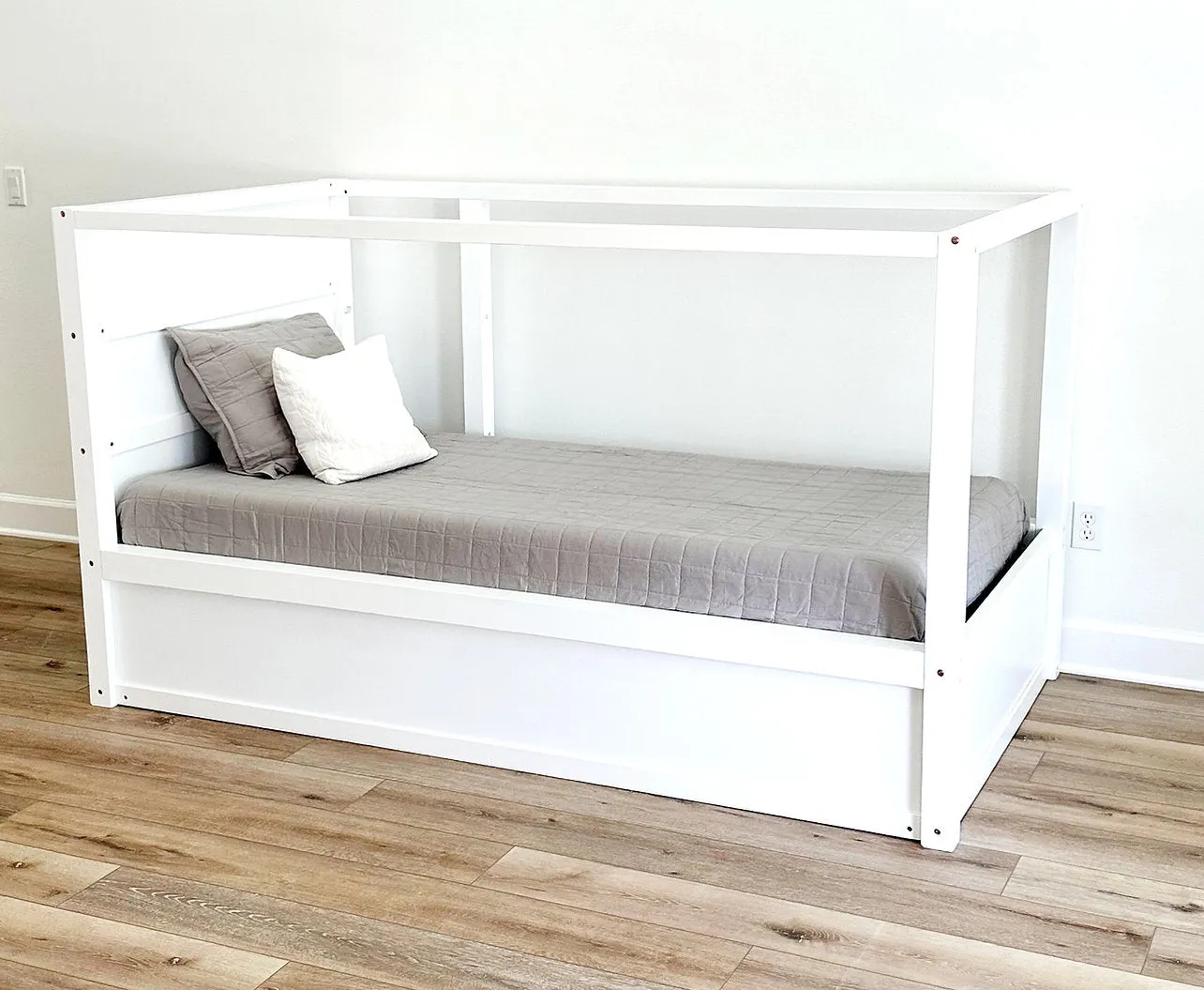 Ivy Twin Canopy Bed | Converts to Loft | Designed for Years of Use Toddler to Teen