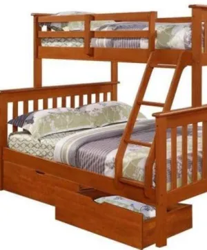 Jayden Espresso Twin over Full Bunk Bed with Storage