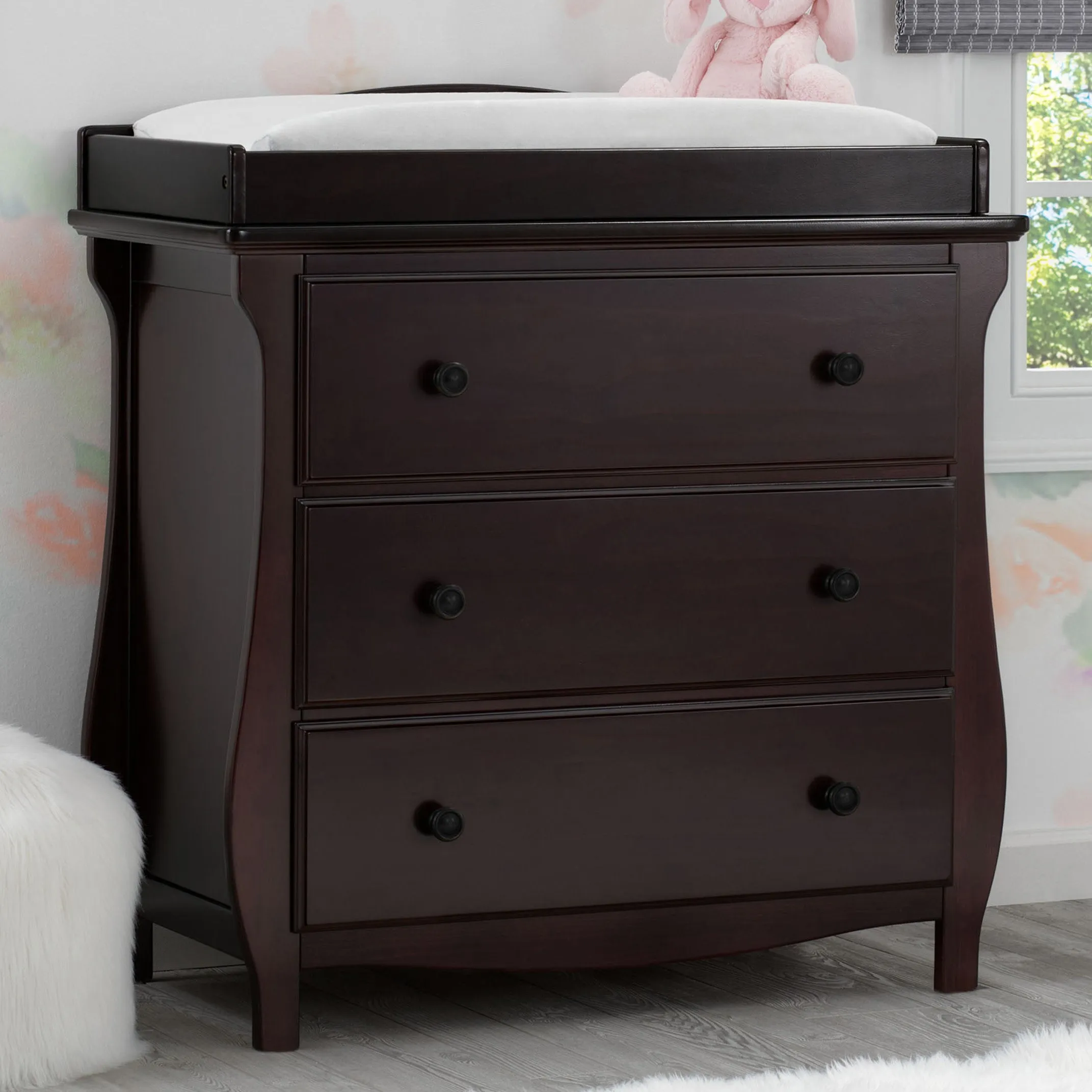 Lancaster 3 Drawer Dresser with Changing Top and Interlocking Drawers