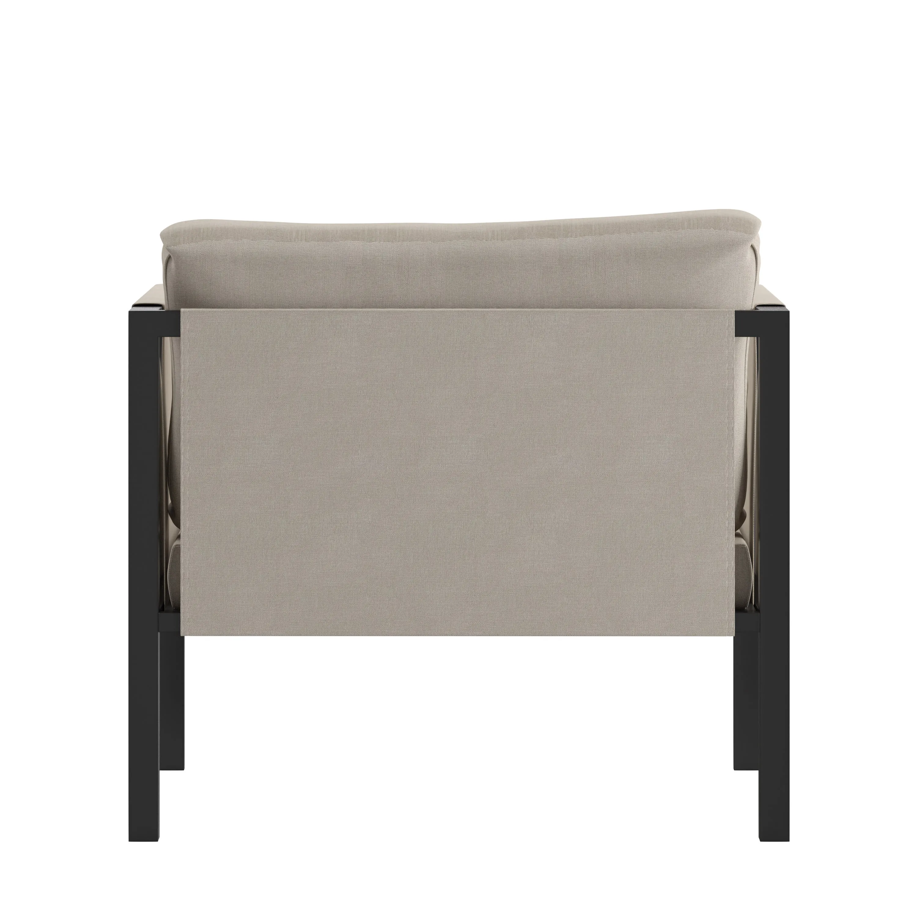 Lea Indoor/Outdoor Patio Chair with Cushions - Modern Steel Framed Chair with Storage Pockets