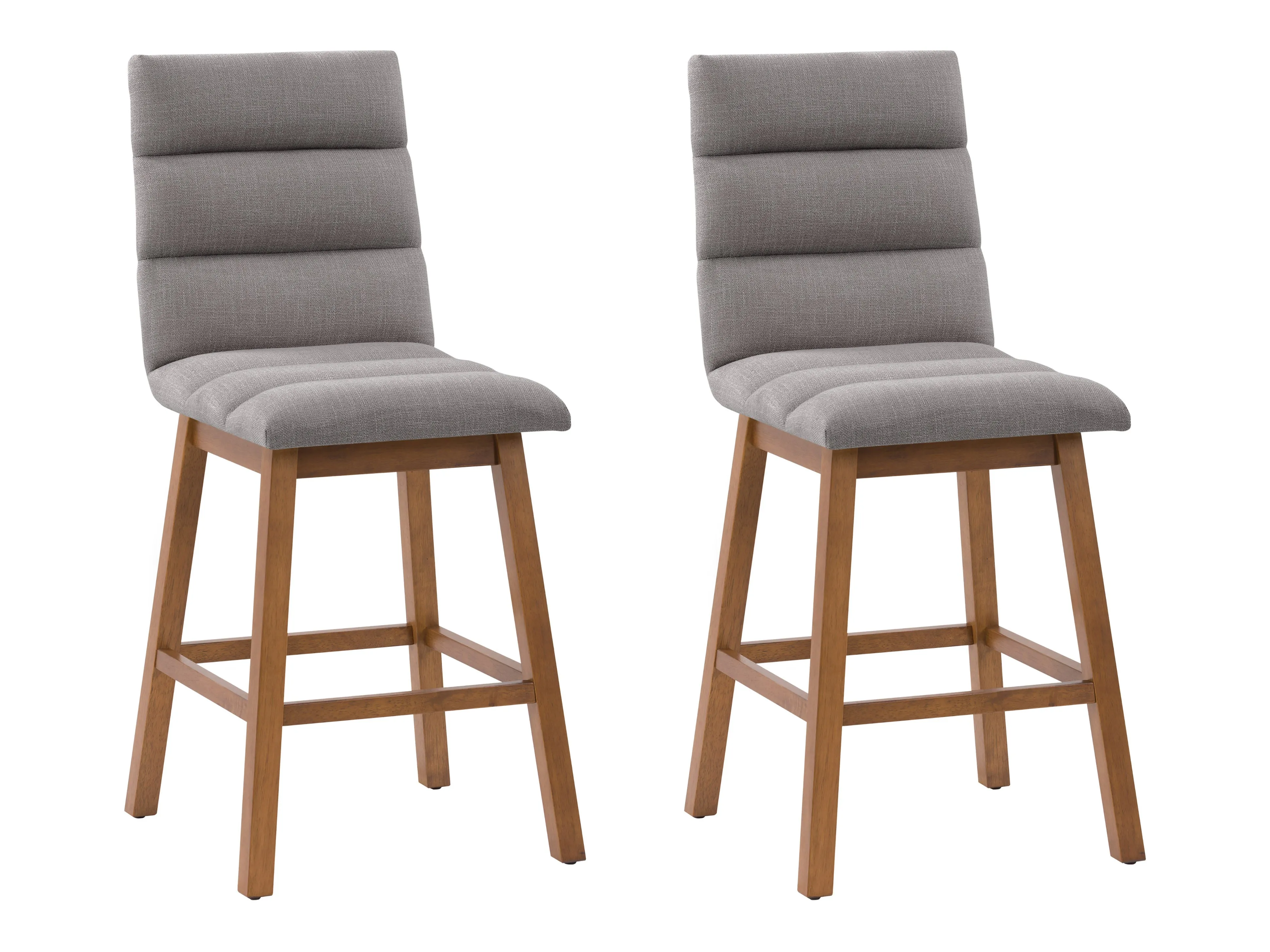 Light Grey Channel Tufted Bar Stools