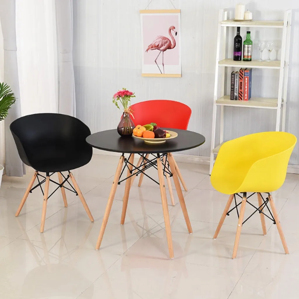 Modern Curved back café Chair - Black