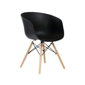 Modern Curved back café Chair - Black