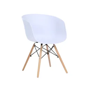 Modern Curved Back Café Chair - White