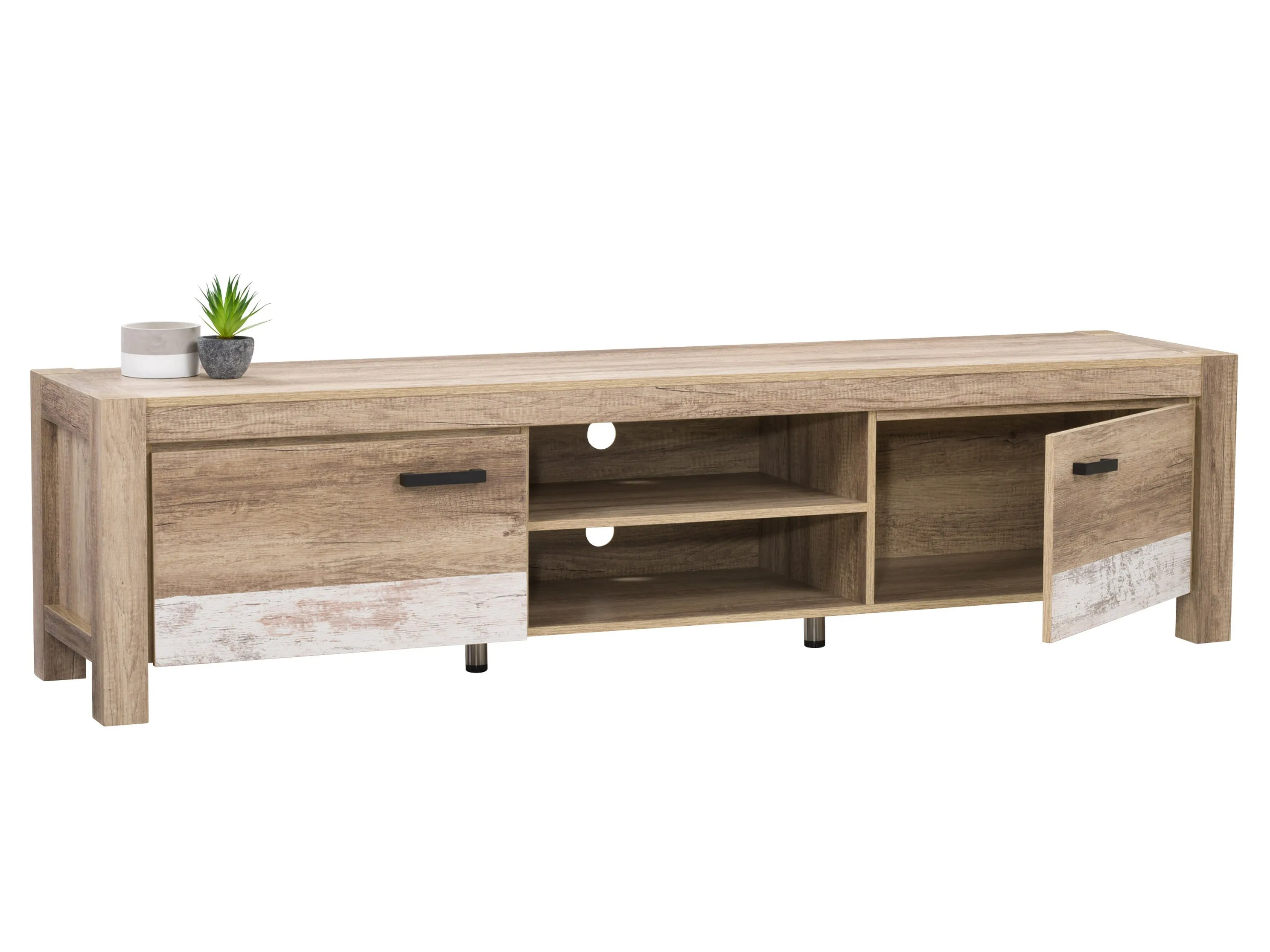 Modern TV Stand with Doors, TVs up to 95"