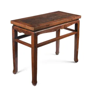 Mulberry Half Table From Gansu - Ca 1900