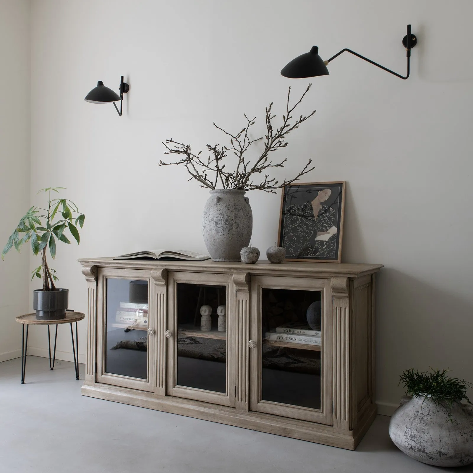 Natural glass, fronted, sideboard