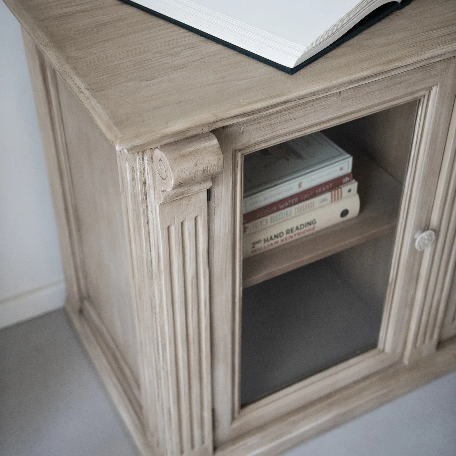 Natural glass, fronted, sideboard