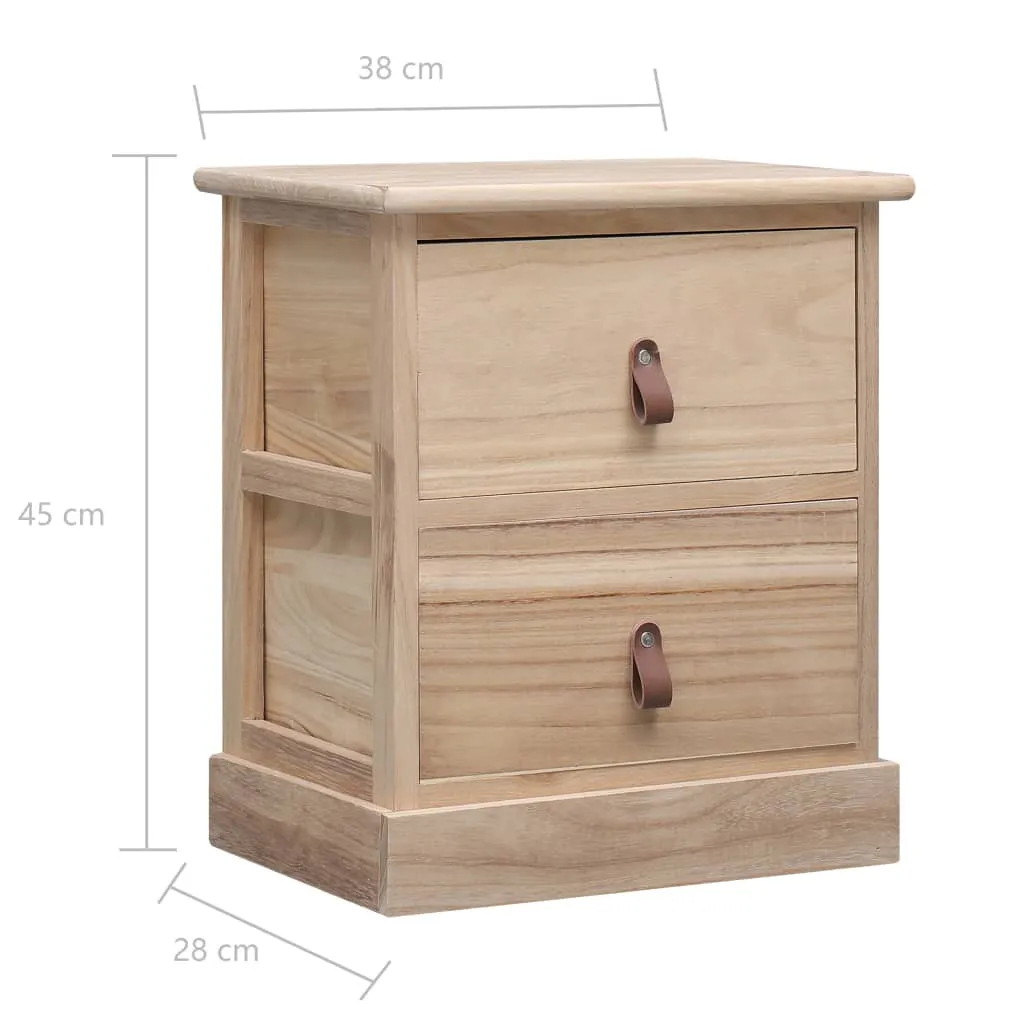 Nightstands 2 pcs 38x28x45 cm Paulownia Wood