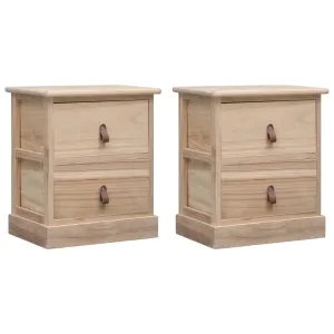 Nightstands 2 pcs 38x28x45 cm Paulownia Wood