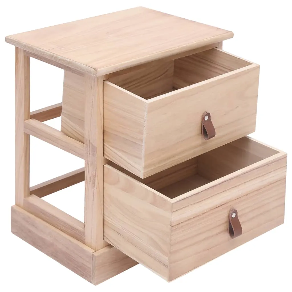 Nightstands 2 pcs 38x28x45 cm Paulownia Wood