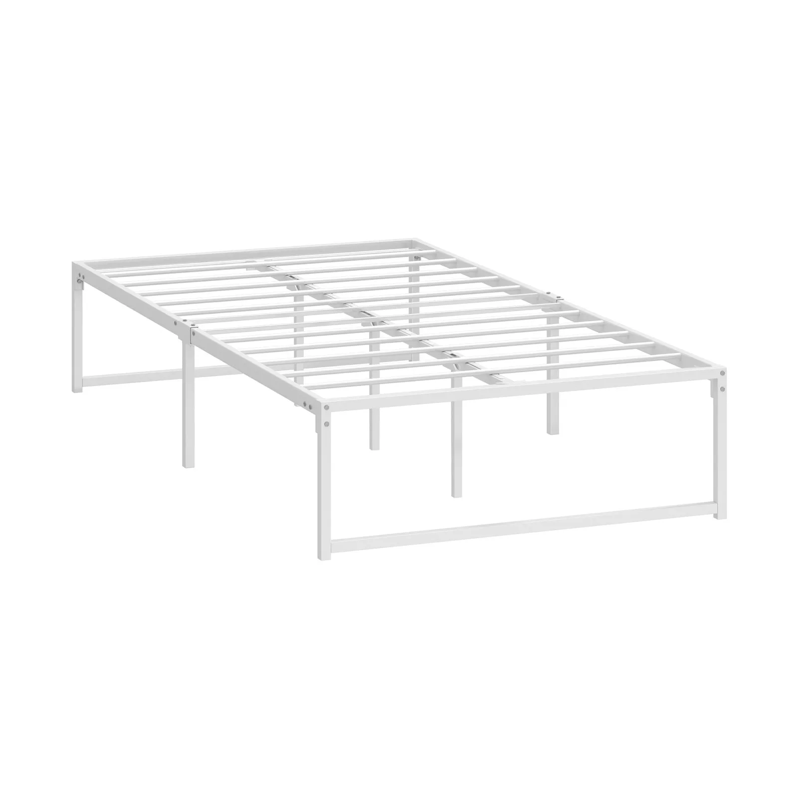 Oikiture Metal Bed Frame King Single Beds Base Platform White