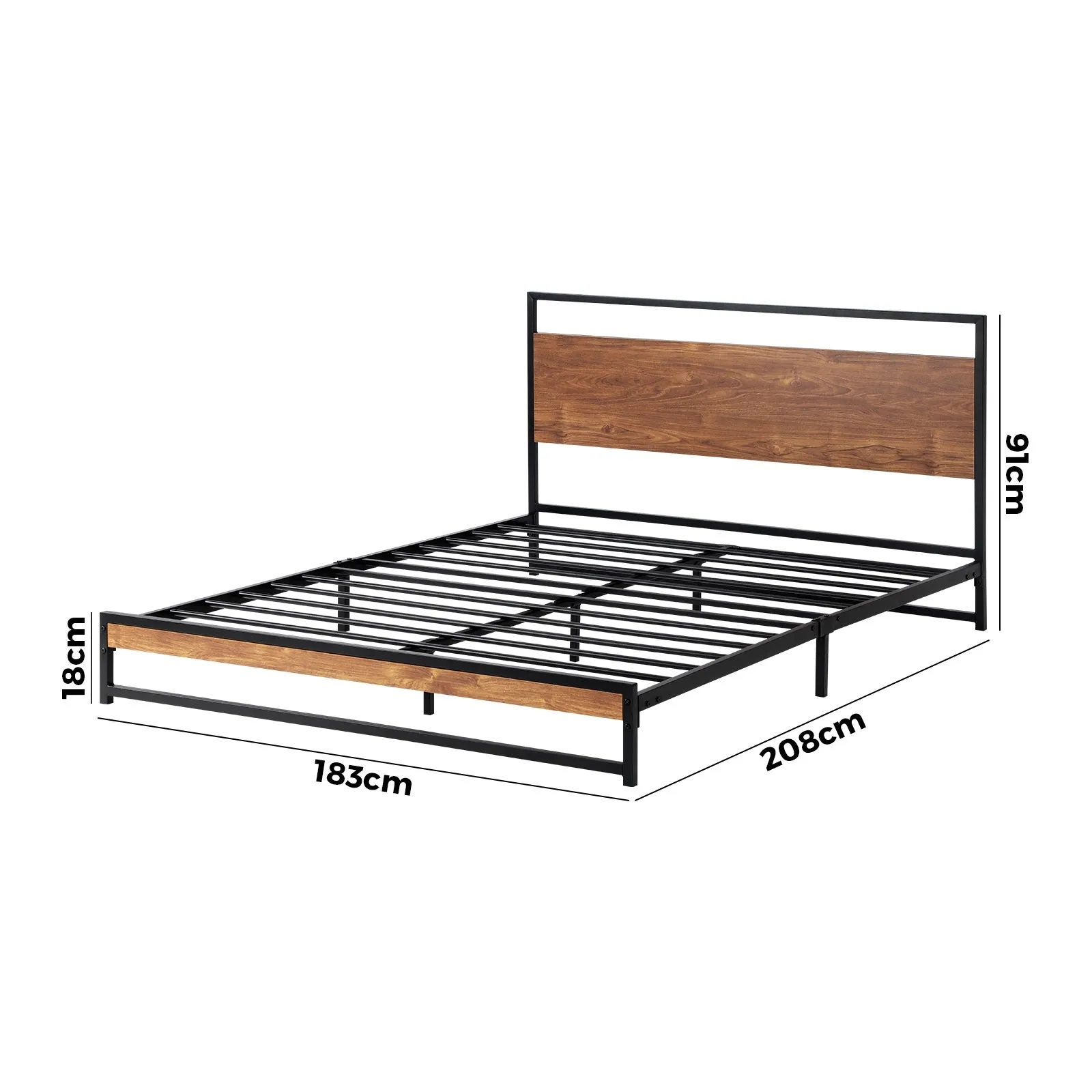 Oikiture Metal Bed Frame King Size Beds Base Platform Wood