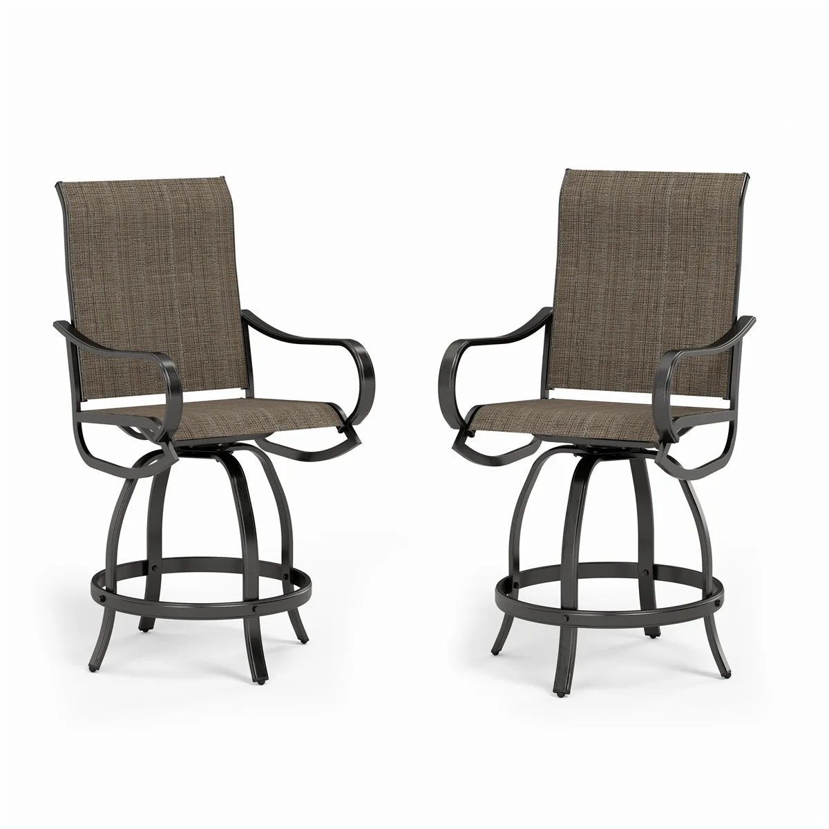 Phi Villa Outdoor Swivel Textilene Bar Stools