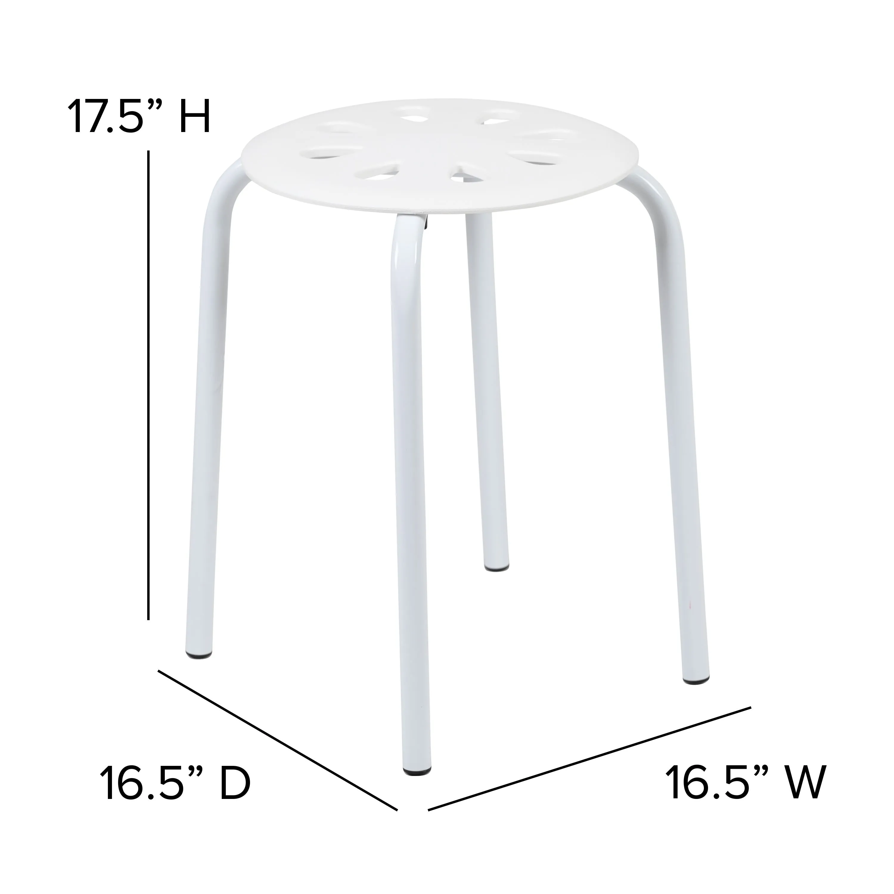 Plastic Nesting Stack Stools, 17.5"Height (5 Pack)