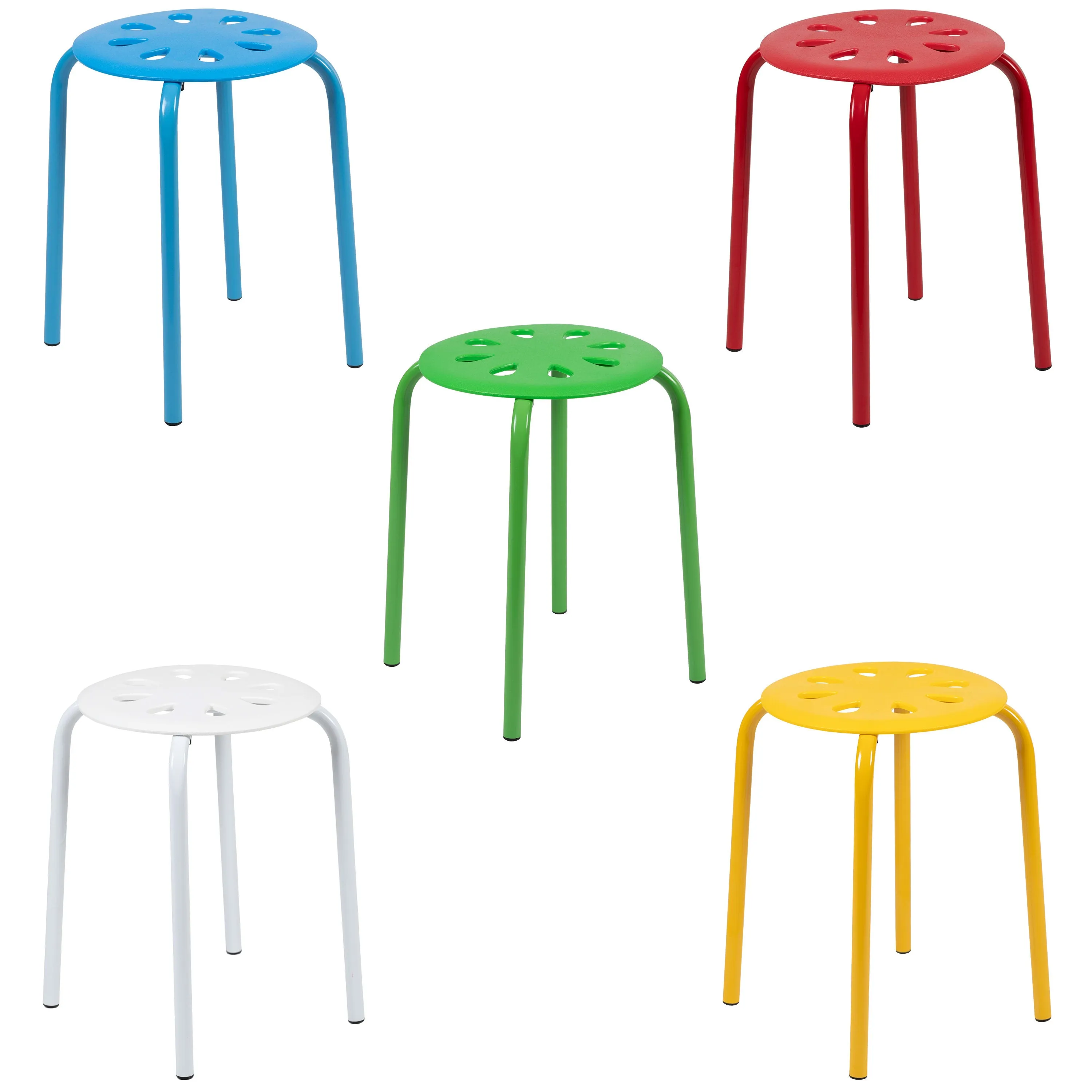 Plastic Nesting Stack Stools, 17.5"Height (5 Pack)