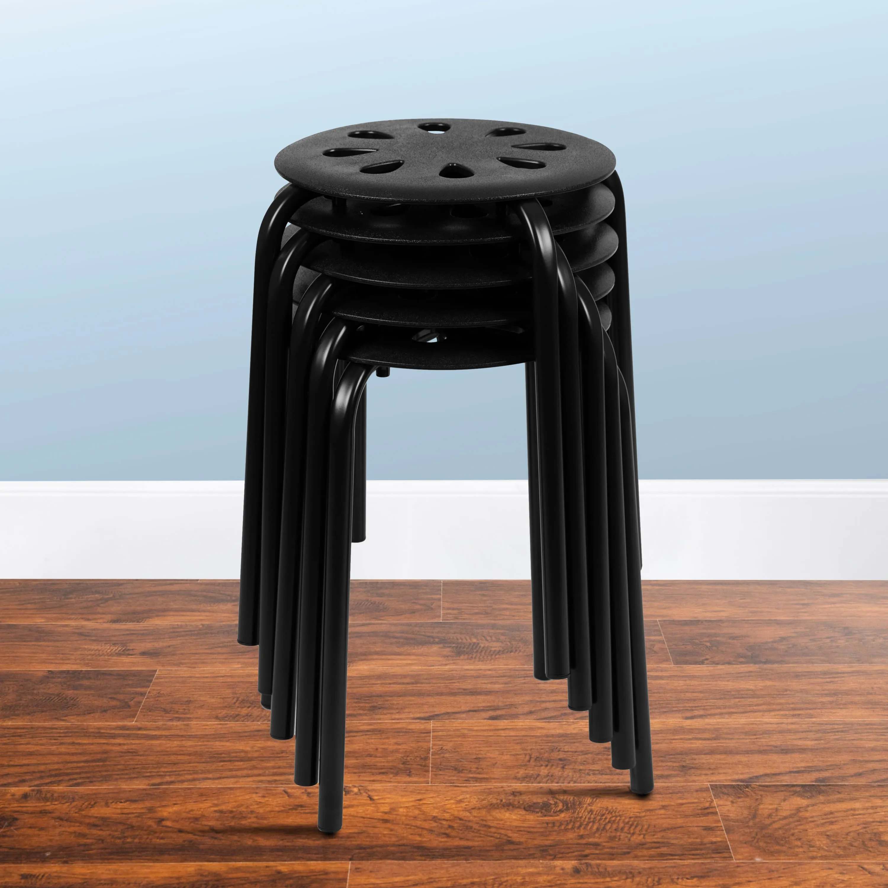 Plastic Nesting Stack Stools, 17.5"Height (5 Pack)