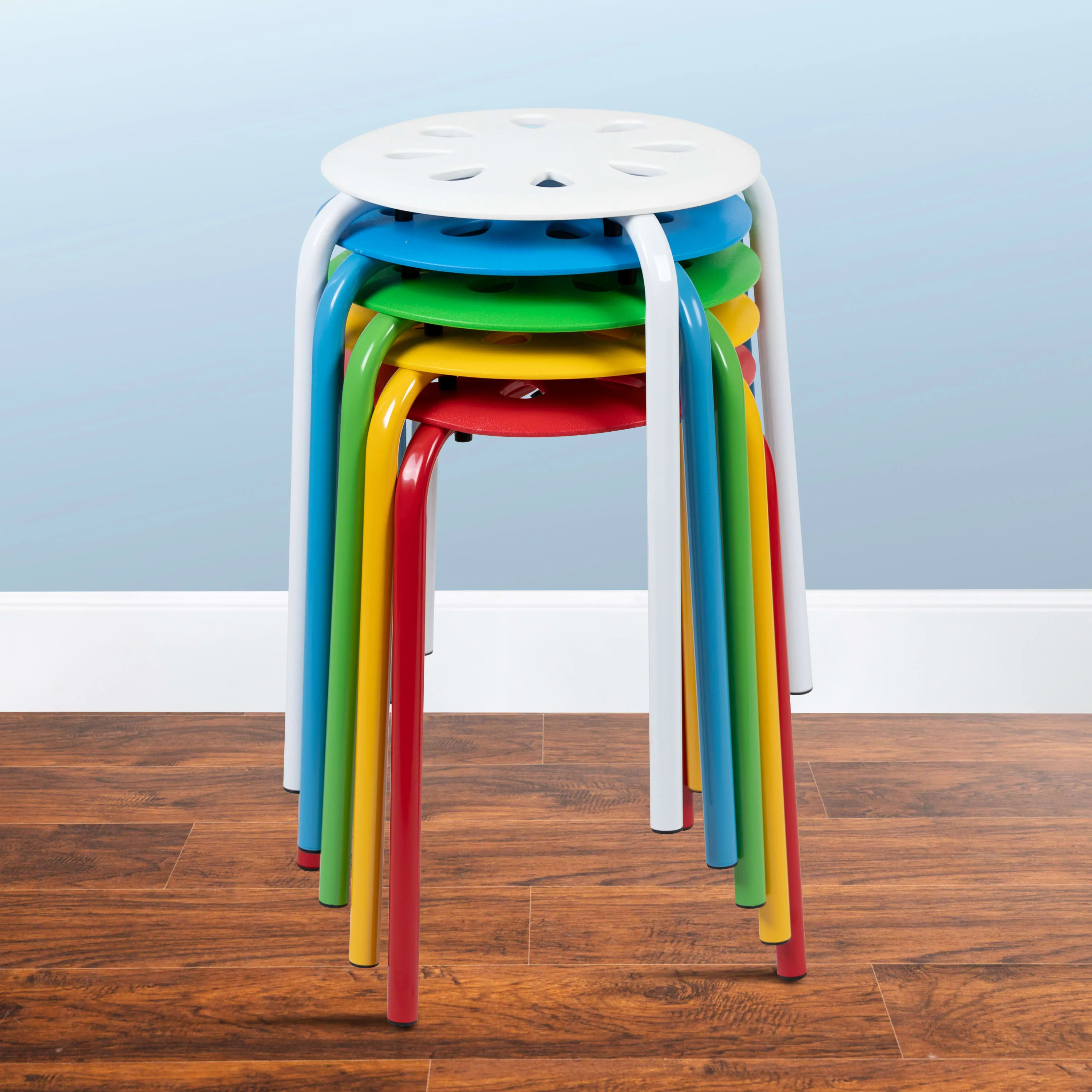 Plastic Nesting Stack Stools, 17.5"Height (5 Pack)